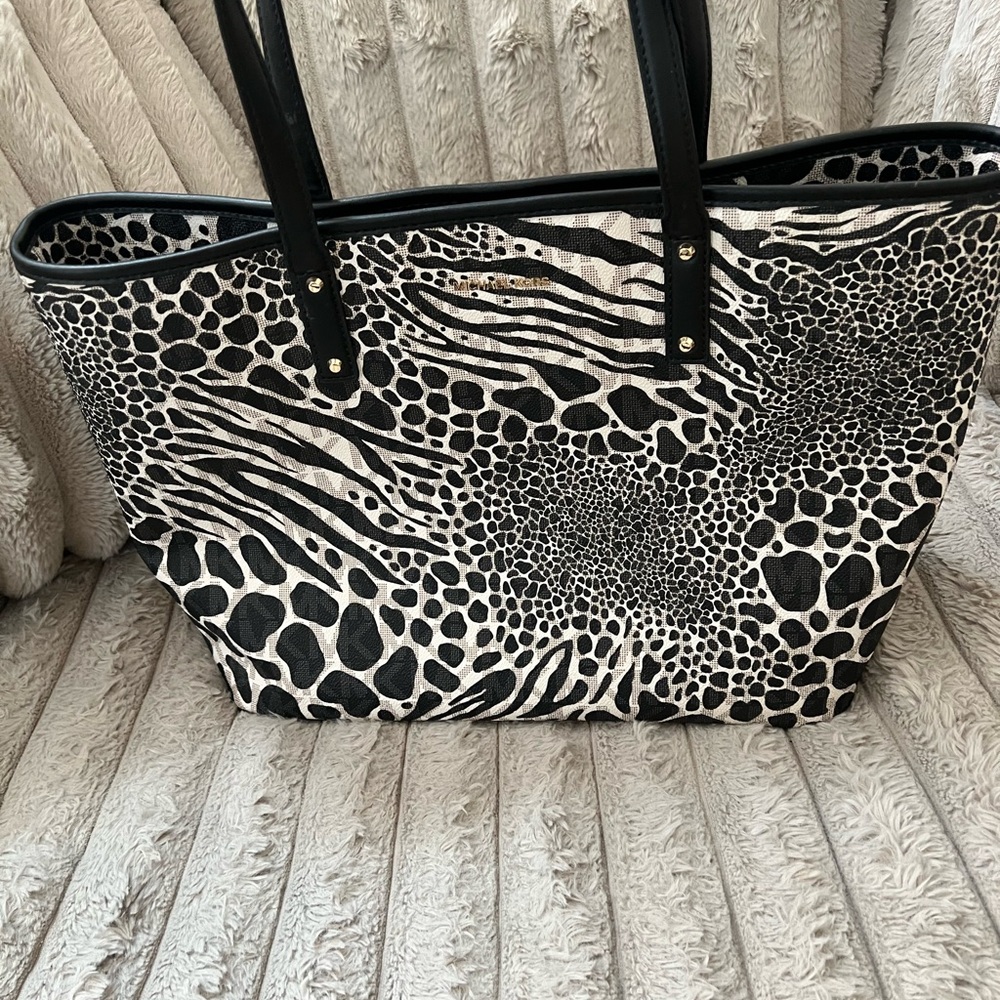 Michael Kors Black and White Animal Print Tote